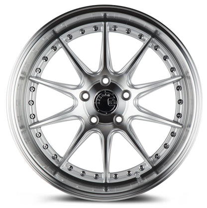 Aodhan DS07 18x9.5 big fat lip silver 5x114.3 wheel ET22 stance