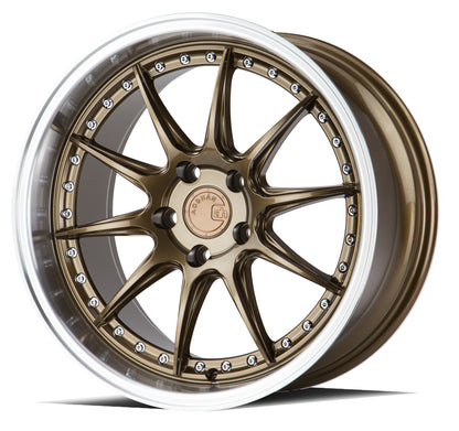 Aodhan DS07 19x9.5 rim deep dish bronze 5X4.5 wheel ET15 Hellaflushed