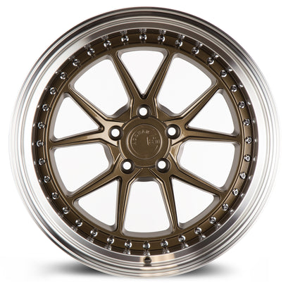 Aodhan DS08 18x10.5 semi forged bronze 5x114.3 wheel ET22 stance