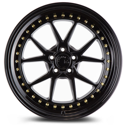Aodhan DS08 18x8.5 big fat lip black 5x114.3 wheel ET35 stance