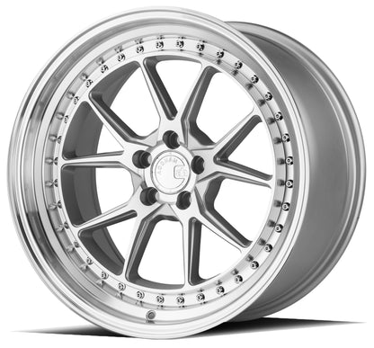 Aodhan DS08 18x9.5 rim deep dish silver 5X4.5 wheel ET15 Hellaflushed