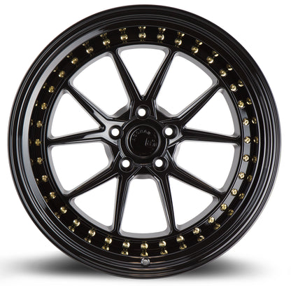 Aodhan DS08 19x11 big fat lip black 5x114.3 wheel ET22 stance