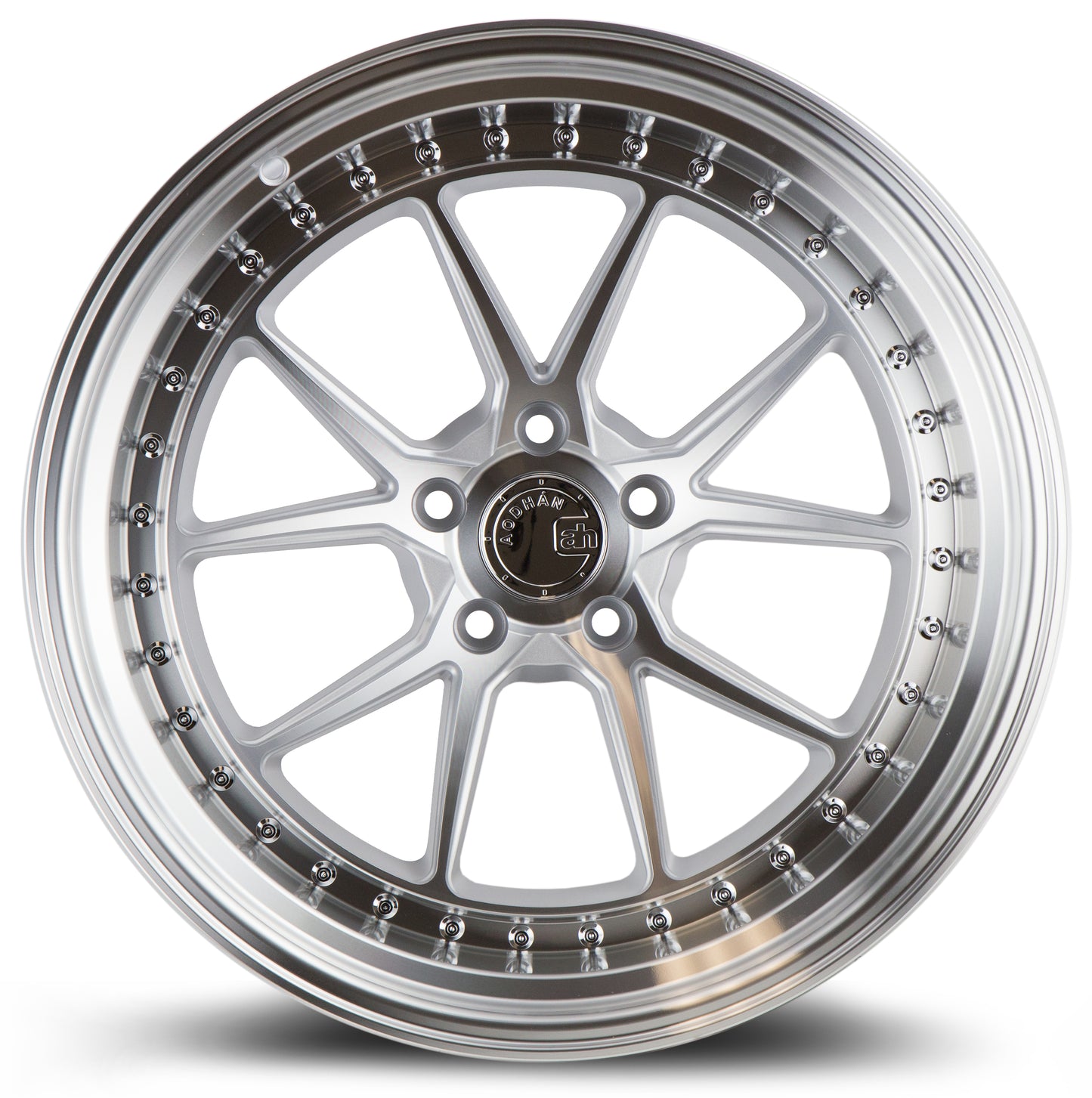 Aodhan DS08 19x11 big fat lip silver 5x114.3 wheel ET15 stance
