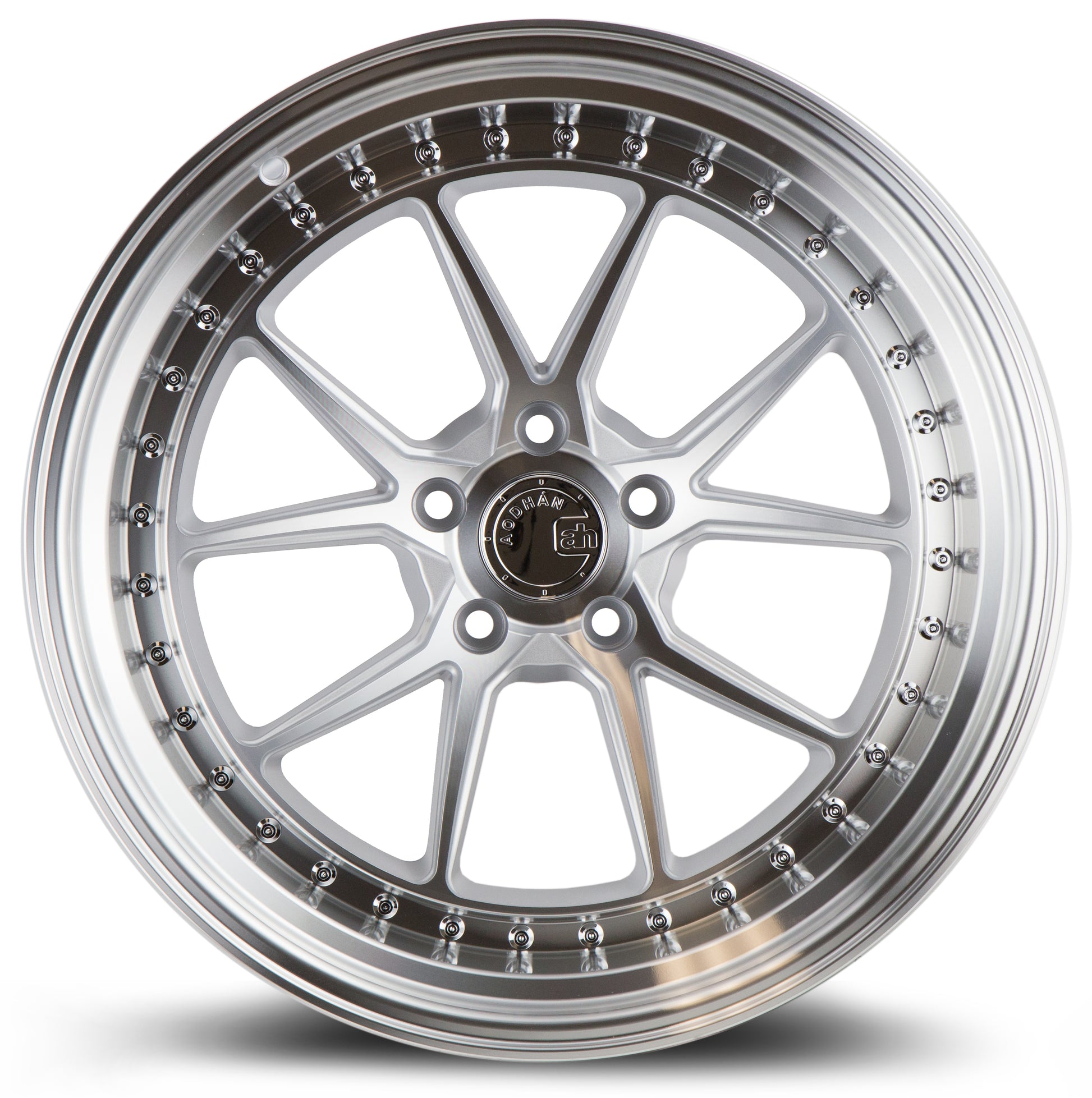 Aodhan DS08 19x11 big fat lip silver 5x114.3 wheel ET15 stance