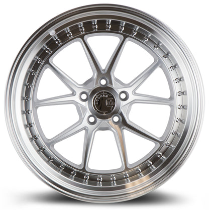 Aodhan DS08 19x11 big fat lip silver 5x114.3 wheel ET22 stance