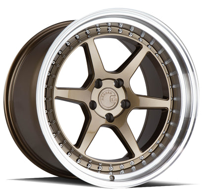 Aodhan DS09 18x10.5 wheel 5x114.3 Bronze /Machined Lip Semi Forged Rim