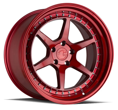 Aodhan DS09 18x10.5 wheel 5x114.3 Red /Chrome Rivets Semi Forged Rim
