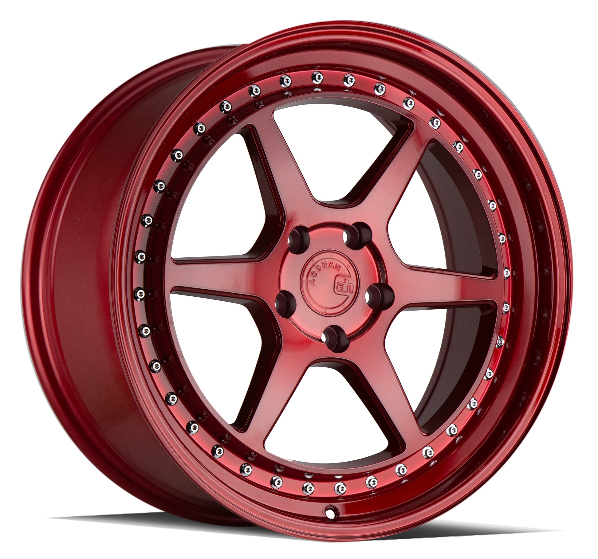 Aodhan DS09 18x8.5 wheel 5x100 Red /Chrome Rivets Semi Forged Rim