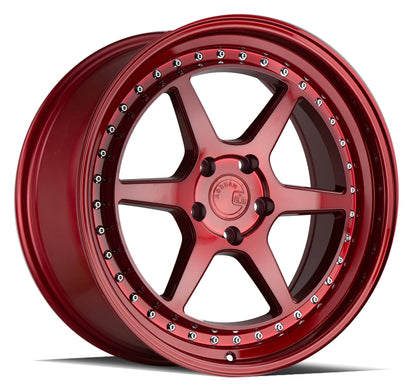 Aodhan DS09 18x8.5 wheel 5x114.3 Red /Chrome Rivets Semi Forged Rim