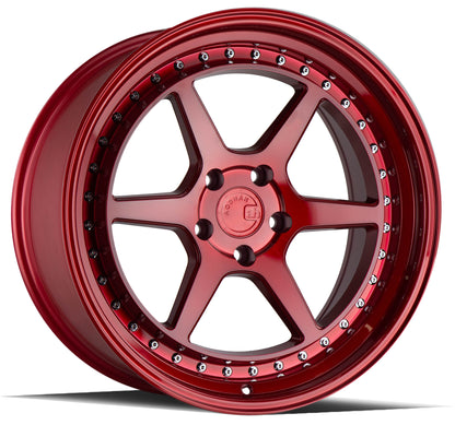 Aodhan DS09 18x9.5 wheel 5x114.3 Red /Chrome Rivets Semi Forged Rim