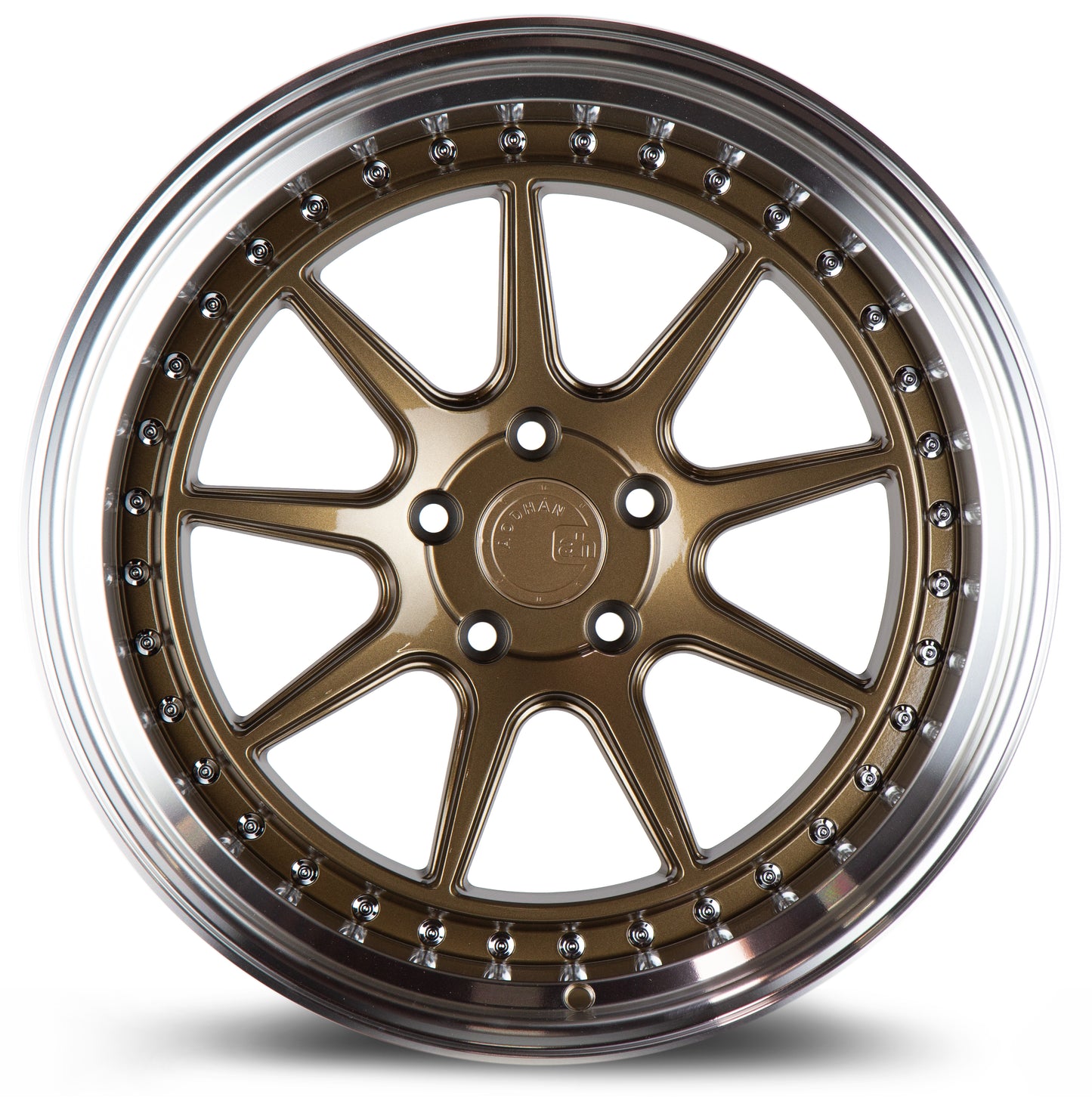 Aodhan DS-X 18x10.5 semi forged bronze 5x114.3 wheel ET15 stance