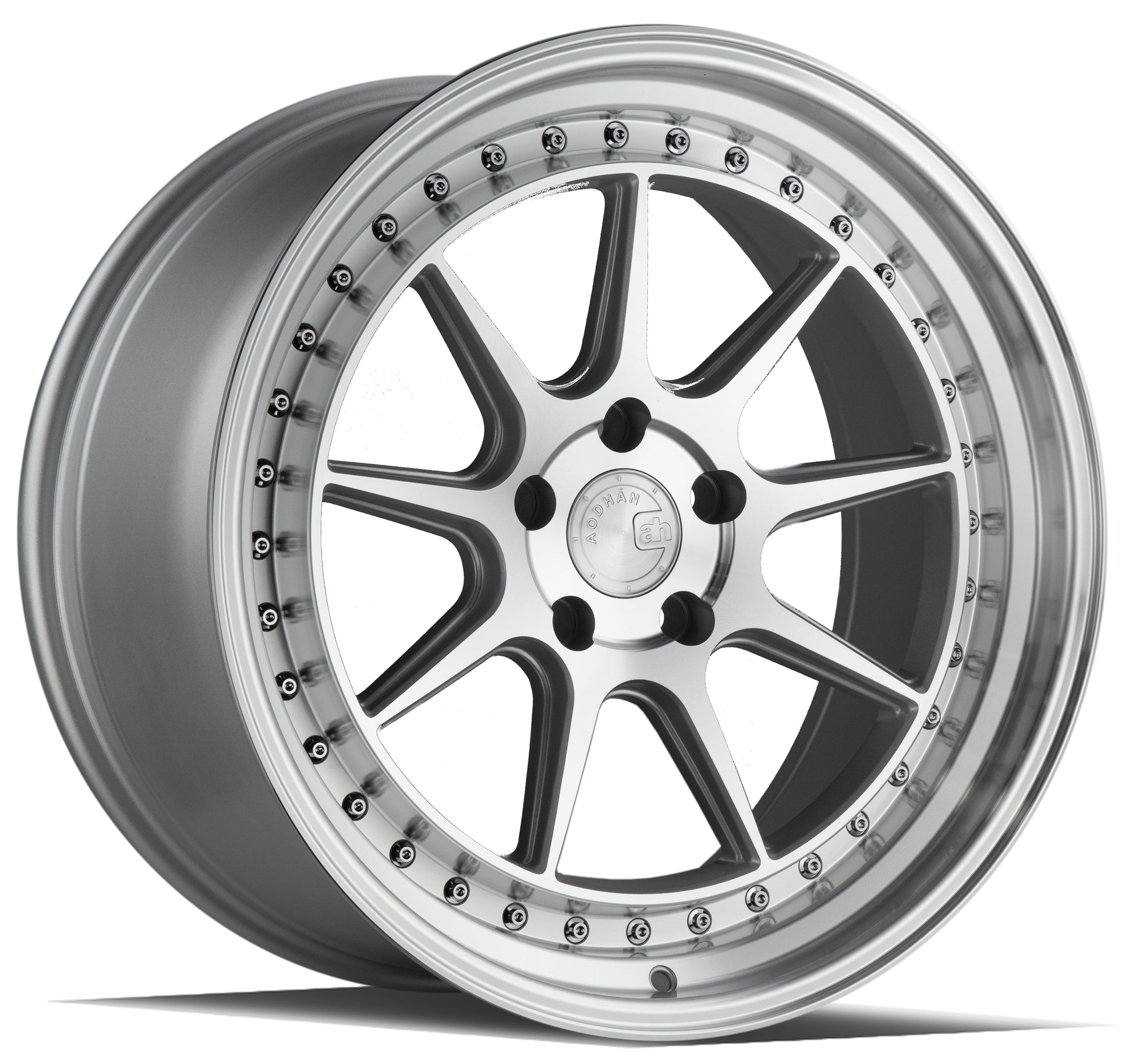 19x11.5 Aodhan DS-X Silver Machined Face performance wheel