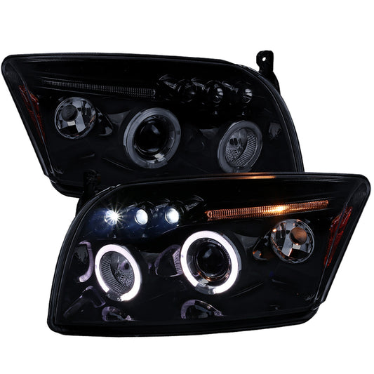 Spec-D 07-12 Caliber Dual Halo Projector Black Headlights Smoked