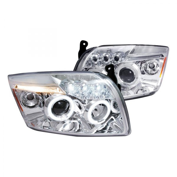 Spec-D 07-10 Dodge Caliber Halo Projector HeadLights -Chrome (2LHP-CAL06-TM)