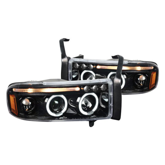 Spec-D 94-01 Dodge Ram 1500 2500 3500 Halo Projector Headlights Black