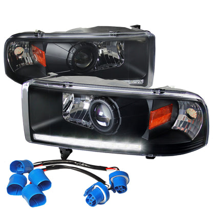 Spec-D 94-01 Dodge Ram 1500 2500 3500 Pro Headlights Black