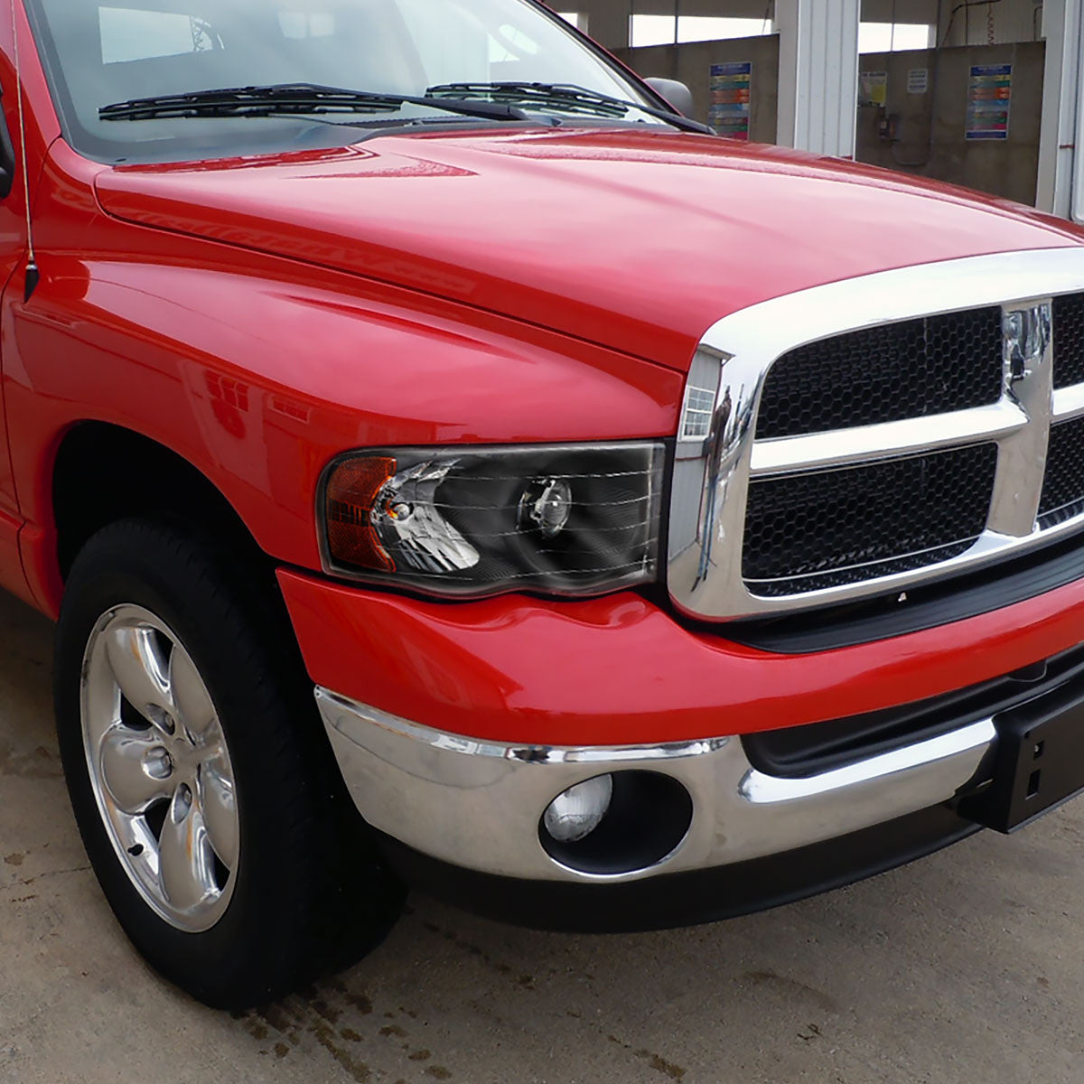 2002-05 Dodge Ram 2500 Projector Headlights Black