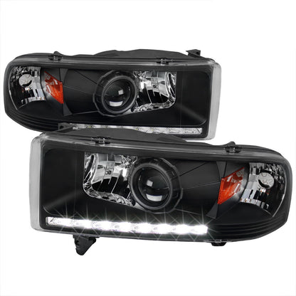 Spec-D 94-01 Dodge Ram 1500 2500 3500 Projector Headlights Black