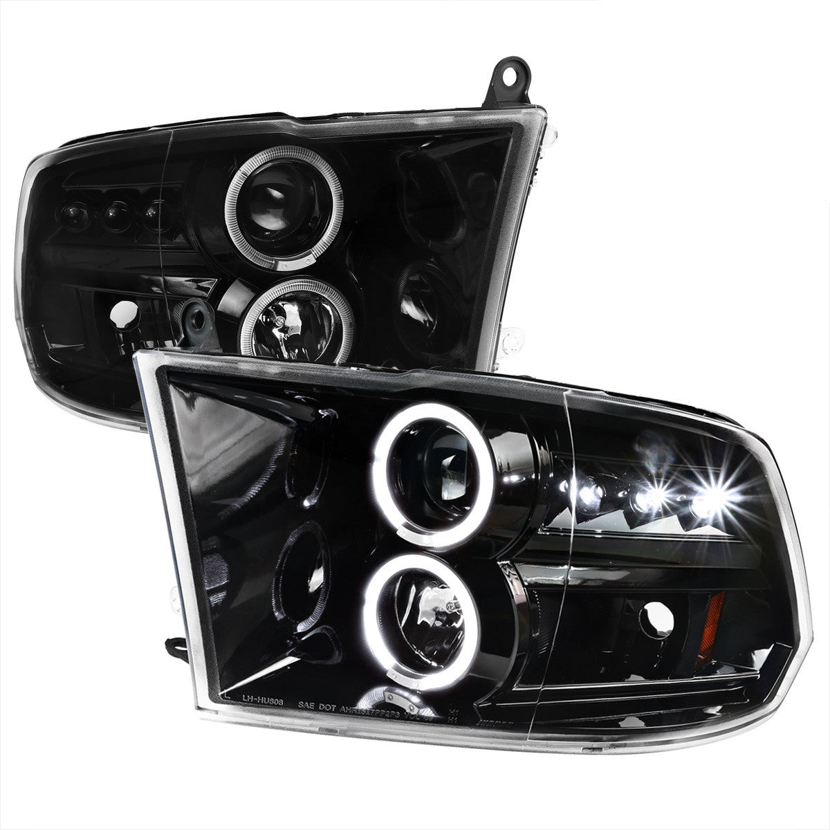 Spec-D 2009-18 Dodge Ram 1500 2500 3500 Sequential LED Headlights Black