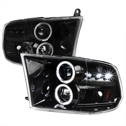 Spec-D 2009-18 Dodge Ram 1500 2500 3500 Sequential LED Headlights Black