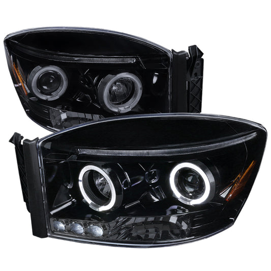 Spec-D 06-08 Dodge Ram Projector Headlights Black Smoked