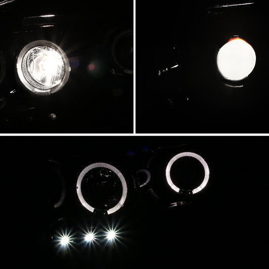 2002-2005 Dodge Ram Dual Halo Projector Spec-D Headlights Black