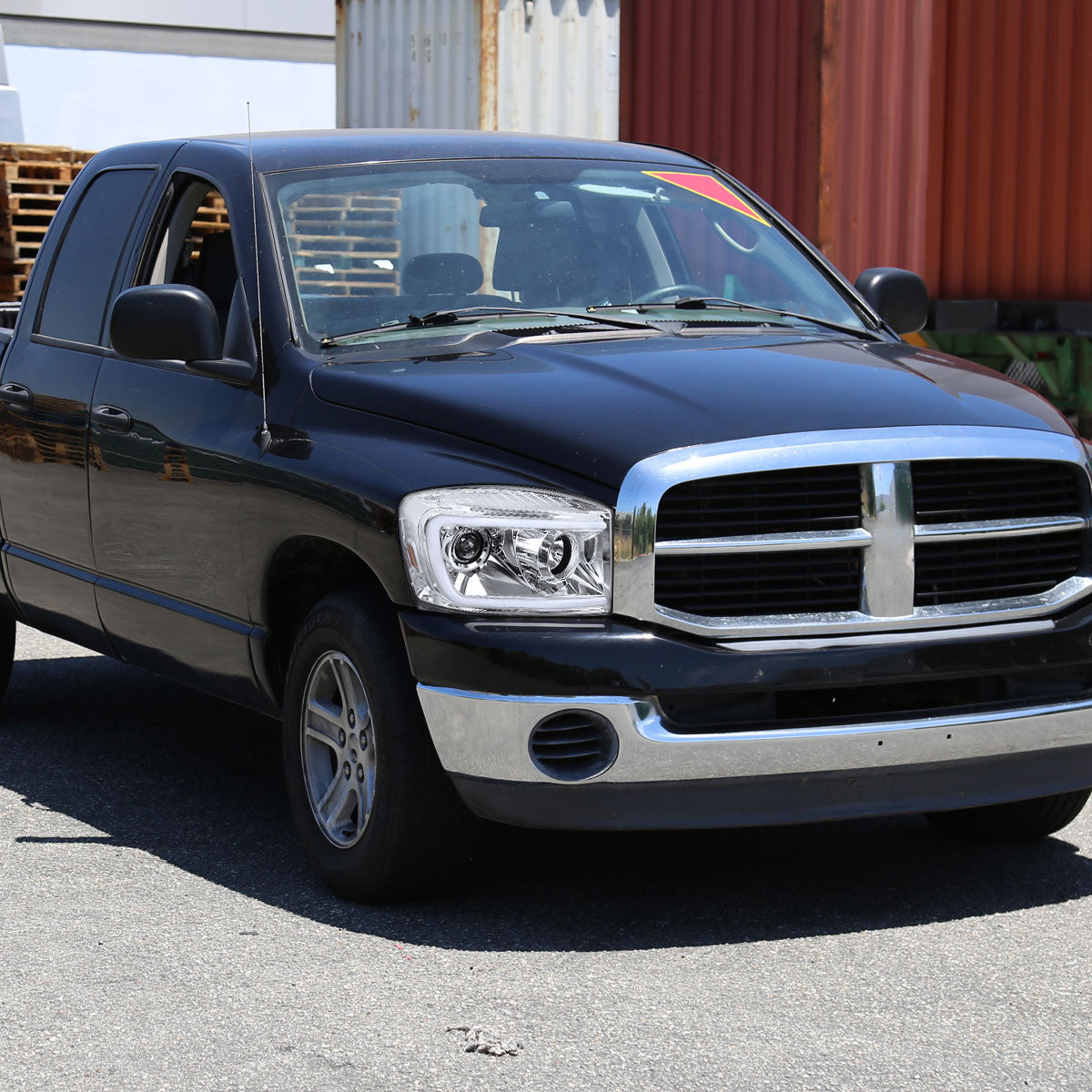 Projector Headlights W/ Led Light Bar Installed Dodge Ram