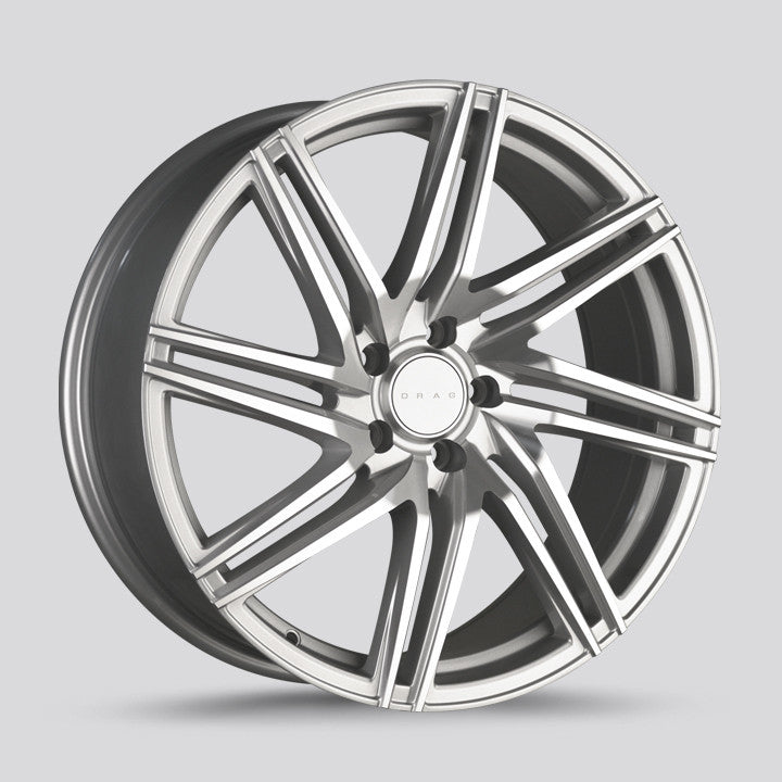 Drag Wheels Dr-70 20x10 5x120 ET35 Silver Mach Face 7-Spoke Rims (DR70201233574SM)