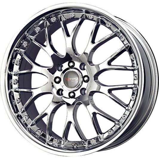 Drag Wheels Dr-19 17X7.5 5X100 5X114 Virtual Chrome Mesh Rims