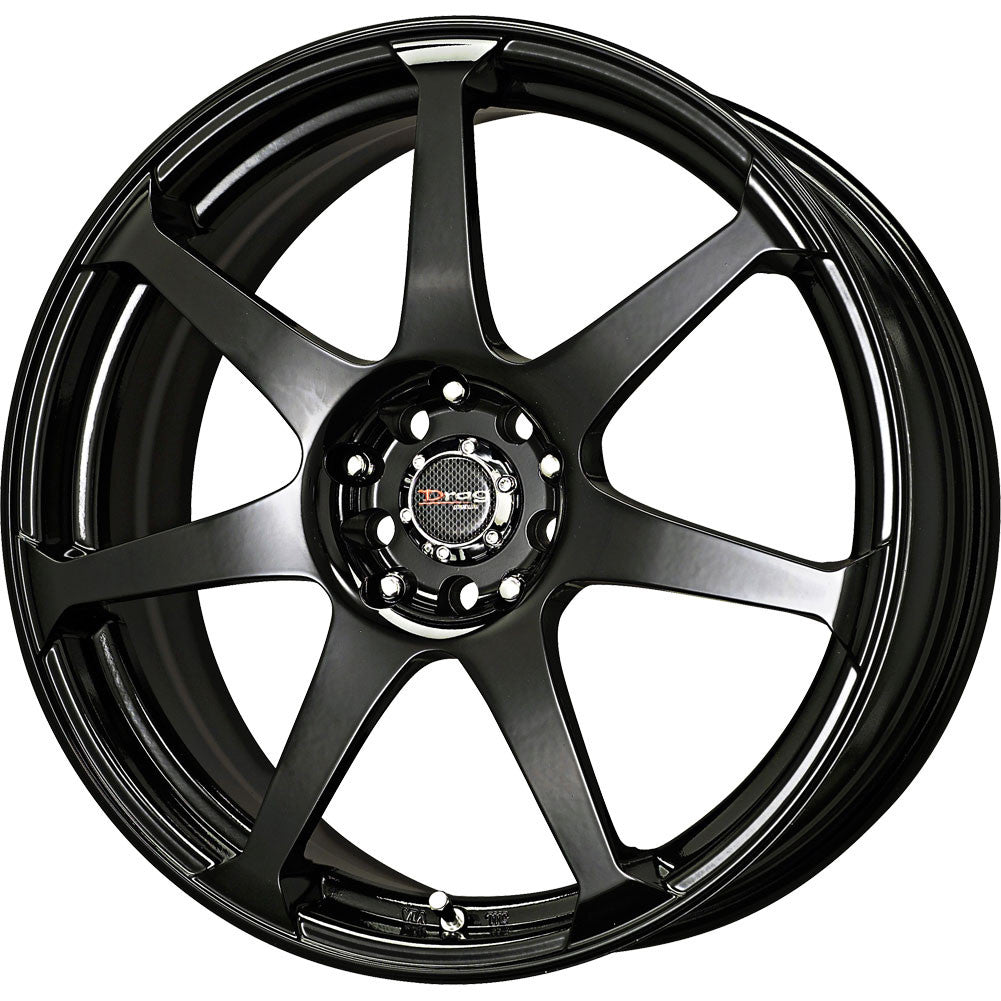 Drag Wheels Dr-33 17X7.5 5X108 Black 7-Spoke Rims