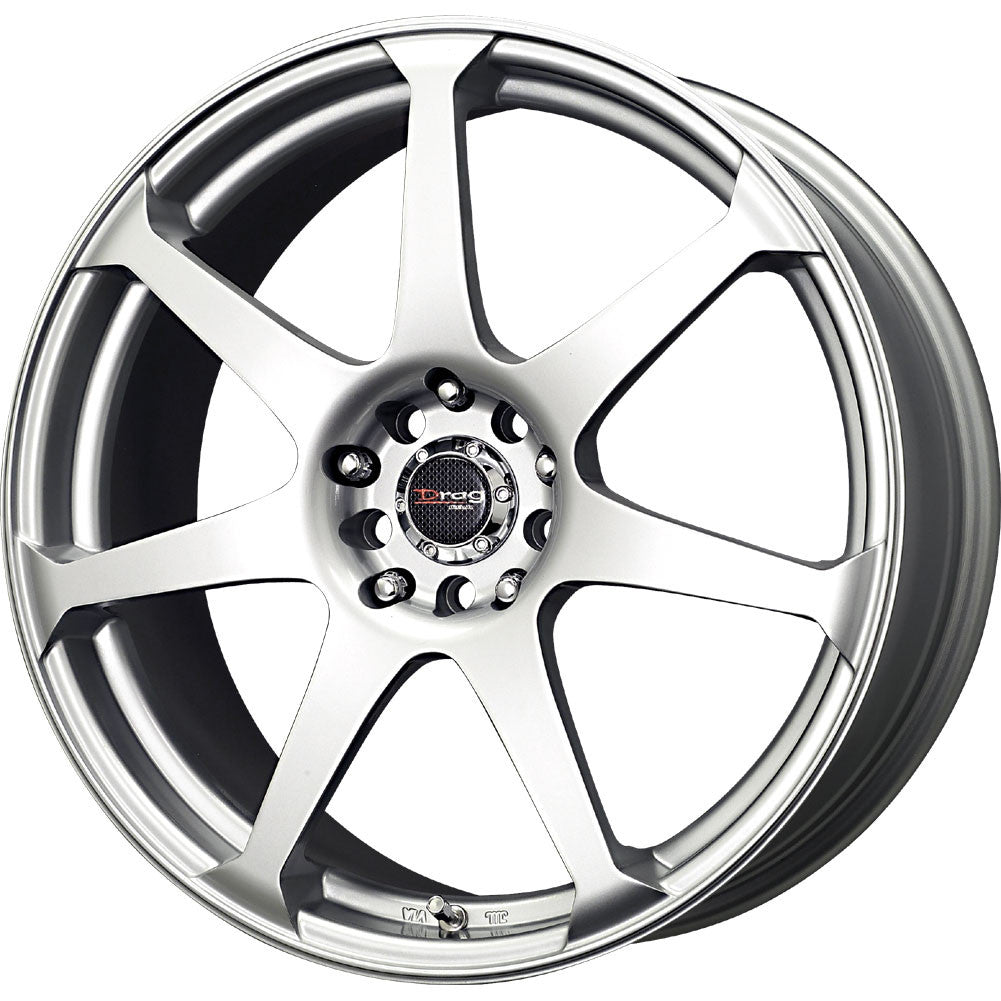 Drag Wheels Dr-33 18X7.5 5X108 5X115 Silver 7-Spoke Rims