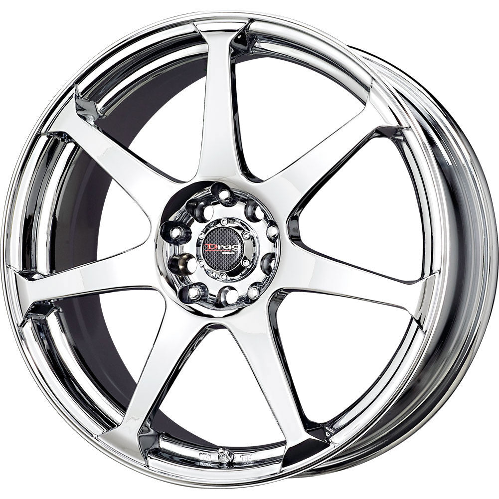 Drag Wheels Dr-33 18X7.5 5X100 5X114 Virtual Chrome 7-Spoke Rims