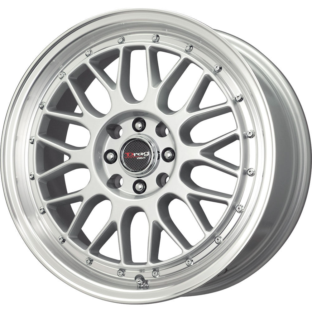 Drag Wheels Dr-44 15X7 4X100 4X114 Silver Mach Mesh Rims