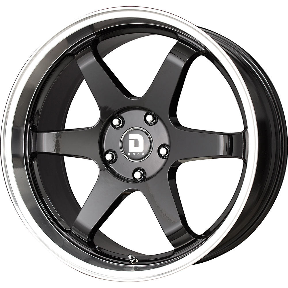 Drag Wheels Dr-53 19X9.5 5X120 +22 Offset Black 6-Spoke Rims