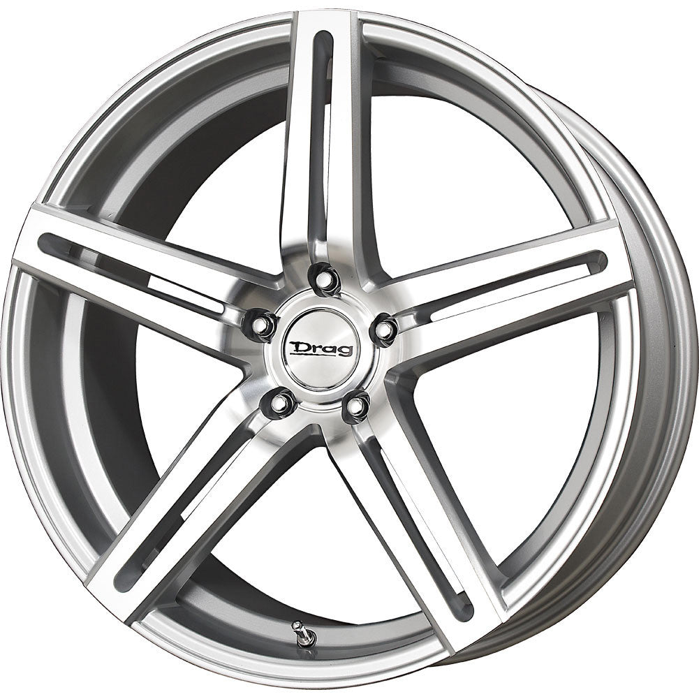 Drag Wheels Dr-60 19X9.5 5X120 +30 Offset Silver 5-Spoke Rims