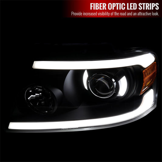 2004-2008 Ford F150 06-2008 Lincoln Mark Spec-D Headlights Black