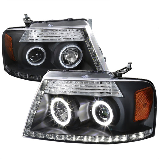 Spec-D 04-08 Ford F150 06-08 Lincoln Mark Projector Headlights Black