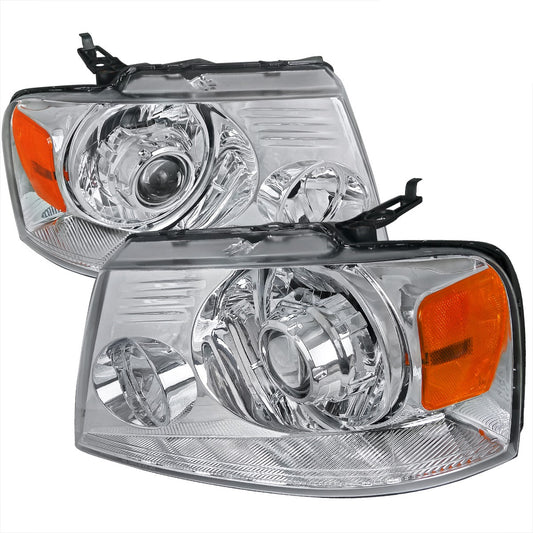 Spec-D 04-08 Ford F150 06-08 Lincoln Mark Retro Headlights Chrome