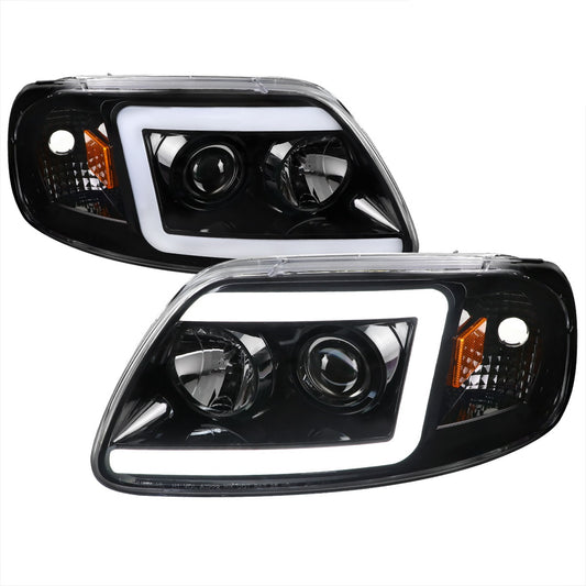 Spec-D 97-04 Ford F150 Projector Headlights Black Clear