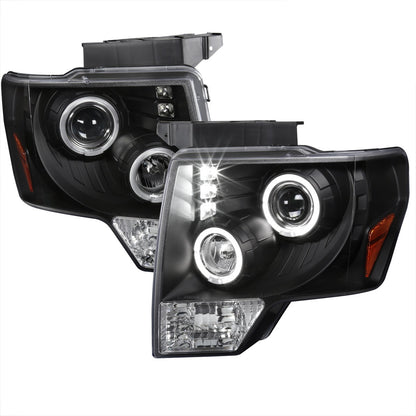 Spec-D 09-14 Ford F150 Dual Halo LED Projector Headlights