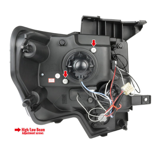 2009-2014 Ford F150 Dual Halo Projector Spec-D Headlights Chrome