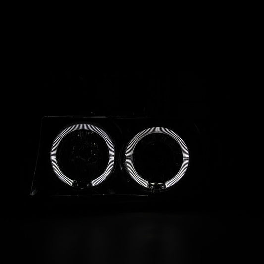 1992-96 Ford F150 Dual Halo Projector Spec-D Headlights Chrome