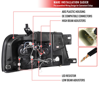 2004-2008 Ford F150 Halo LED Projector Spec-D Headlights Chrome