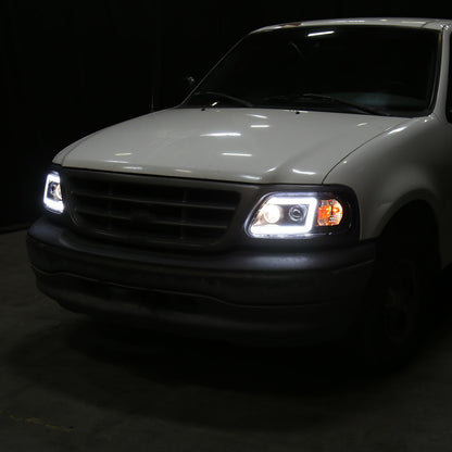 Projector Headlights W/ Led Light Bar Installed Ford F150