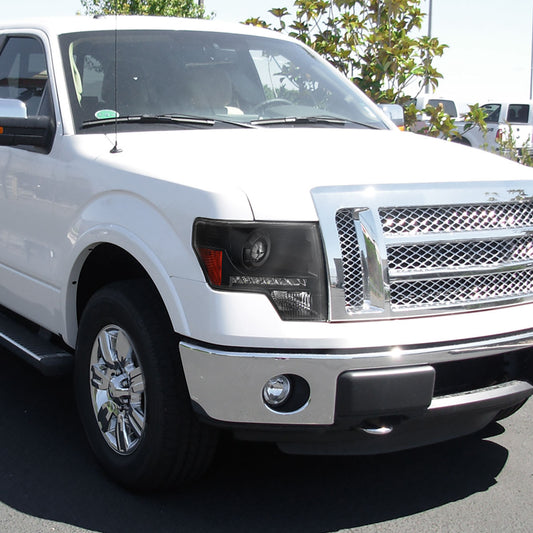 2009-2014 Ford F150 Projector Spec-D Headlights Black