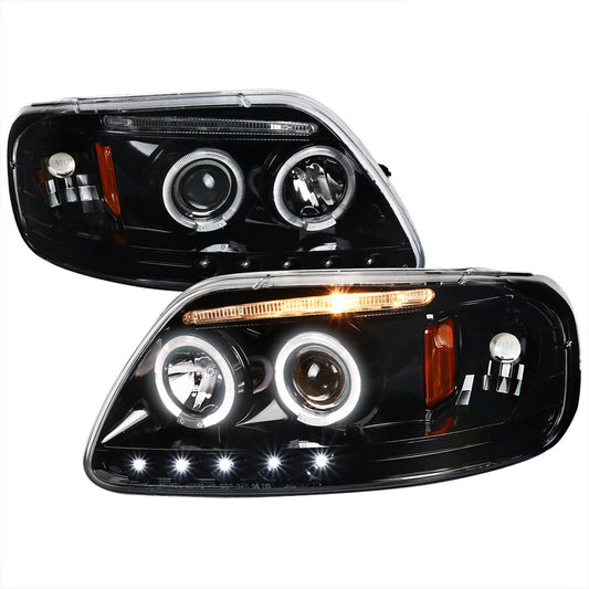 Spec-D 97-03 Ford F150 Projector Headlights LED Black
