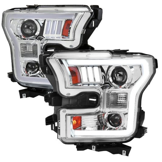 Spec-D 15-17 Ford F150 LED Projector Headlights Chrome