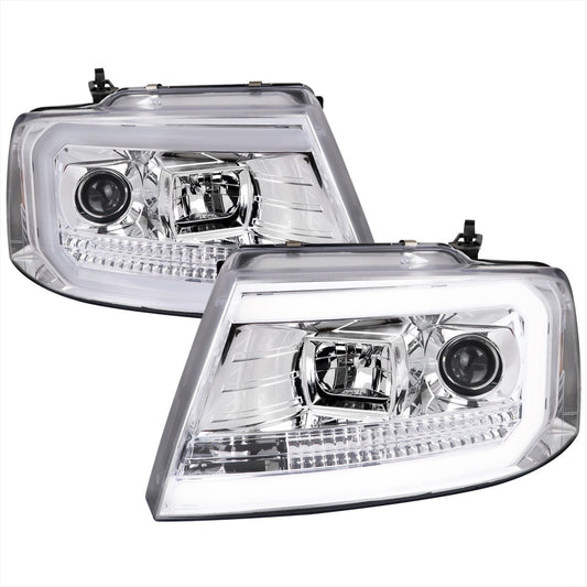 Spec-D 2004-08 Ford F150 Projector Headlights LED Bar Chrome