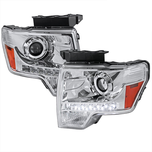 Spec-D 09-14 Ford F150 Projector Headlights Chrome