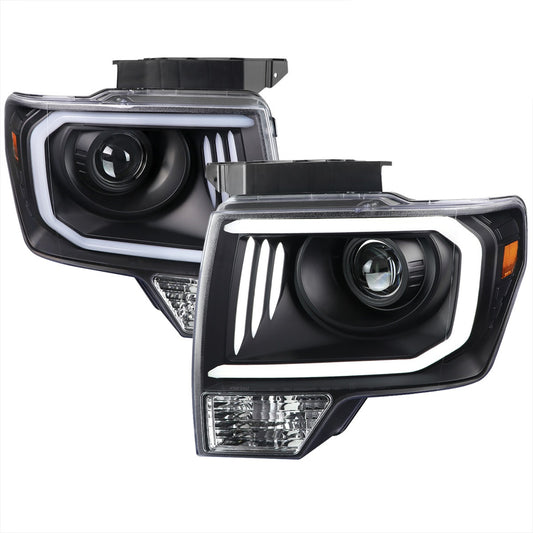 Spec-D 09-14 Ford F150 Projector Headlights Black Clear